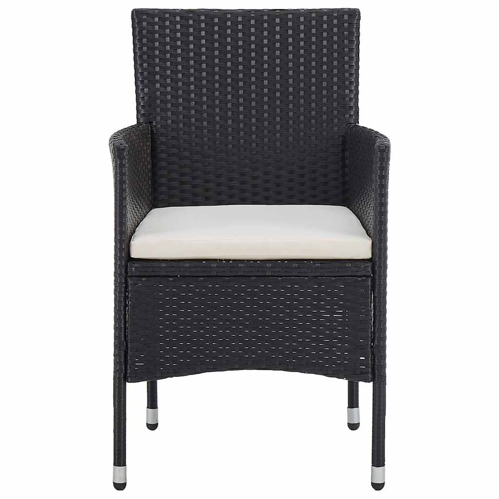 5 részes fekete polyrattan kerti étkezőgarnitúra 4
