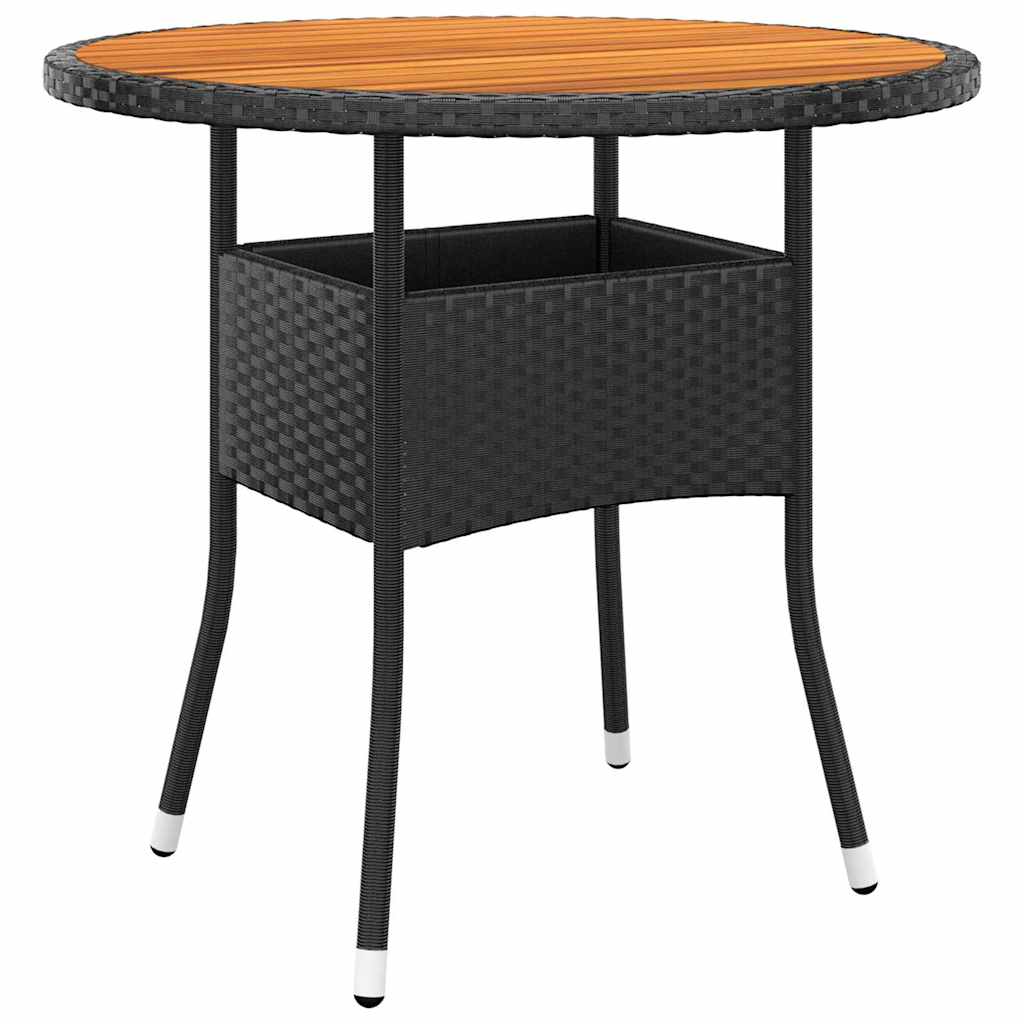 5 részes fekete polyrattan kerti étkezőgarnitúra 5