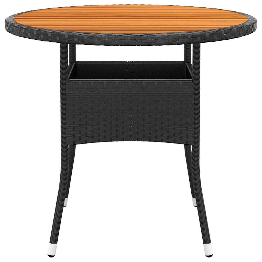 5 részes fekete polyrattan kerti étkezőgarnitúra 6