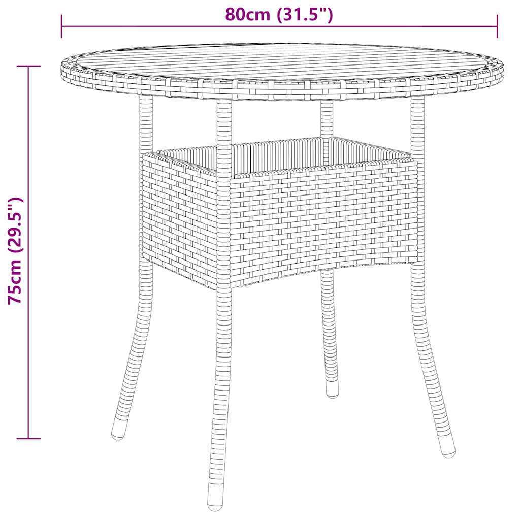 5 részes fekete polyrattan kerti étkezőgarnitúra 8