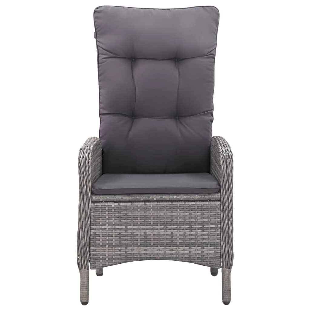 3 részes szürke polyrattan és üveg kerti étkezőgarnitúra 5