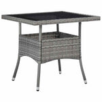 3 részes szürke polyrattan és üveg kerti étkezőgarnitúra 9