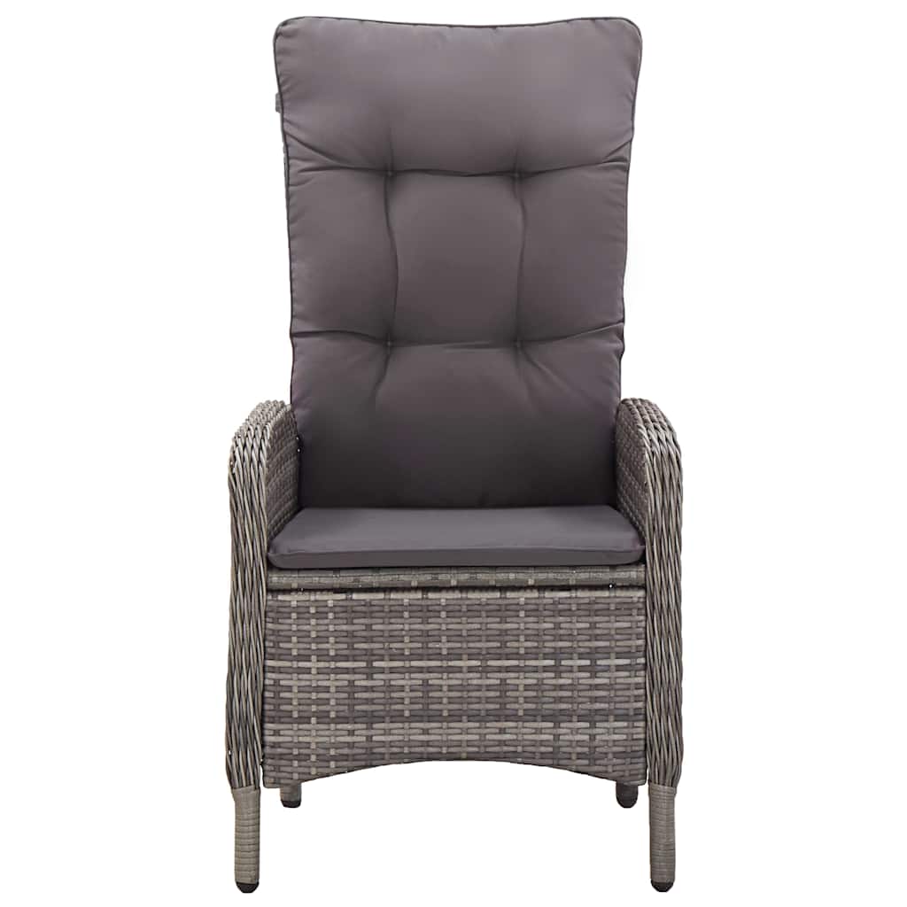 3 részes szürke polyrattan kerti bisztrószett 4