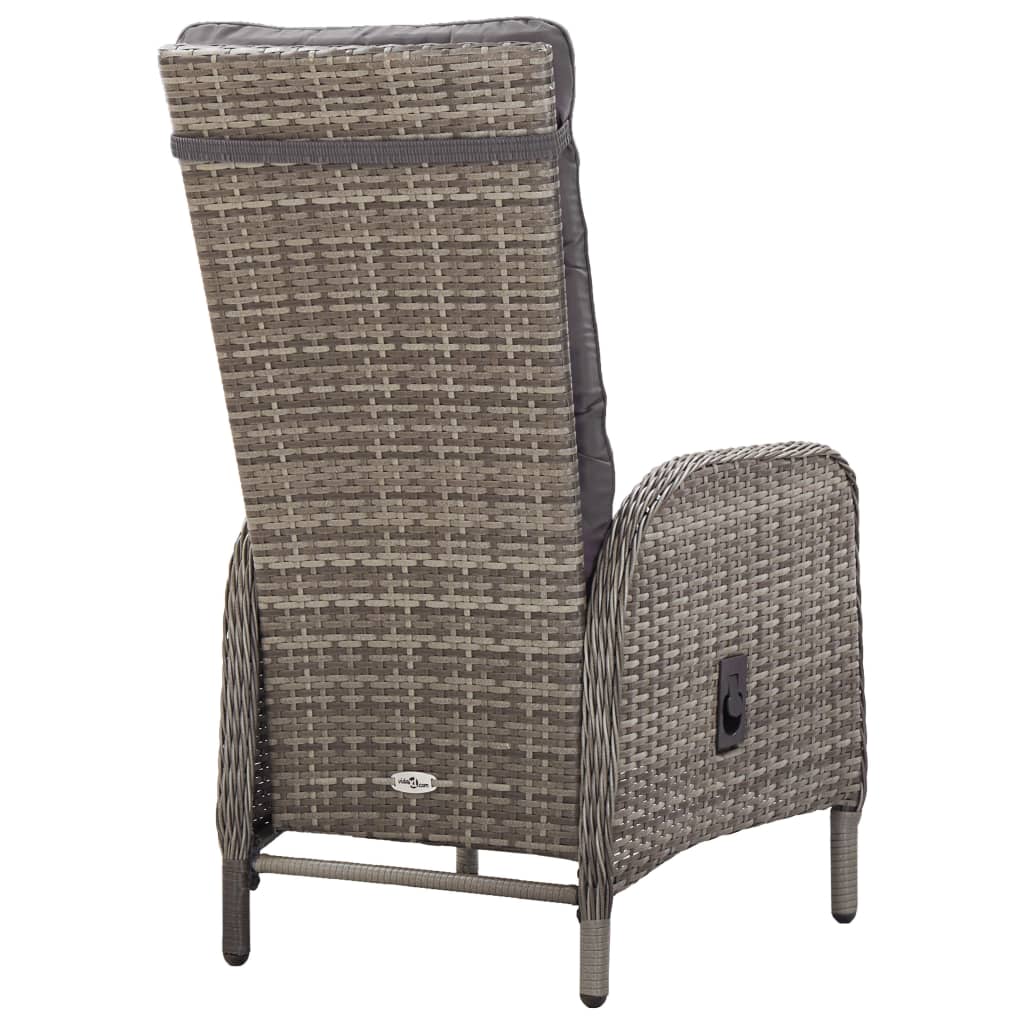 3 részes szürke polyrattan kerti bisztrószett 5