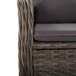 3 részes szürke polyrattan kerti bisztrószett 7