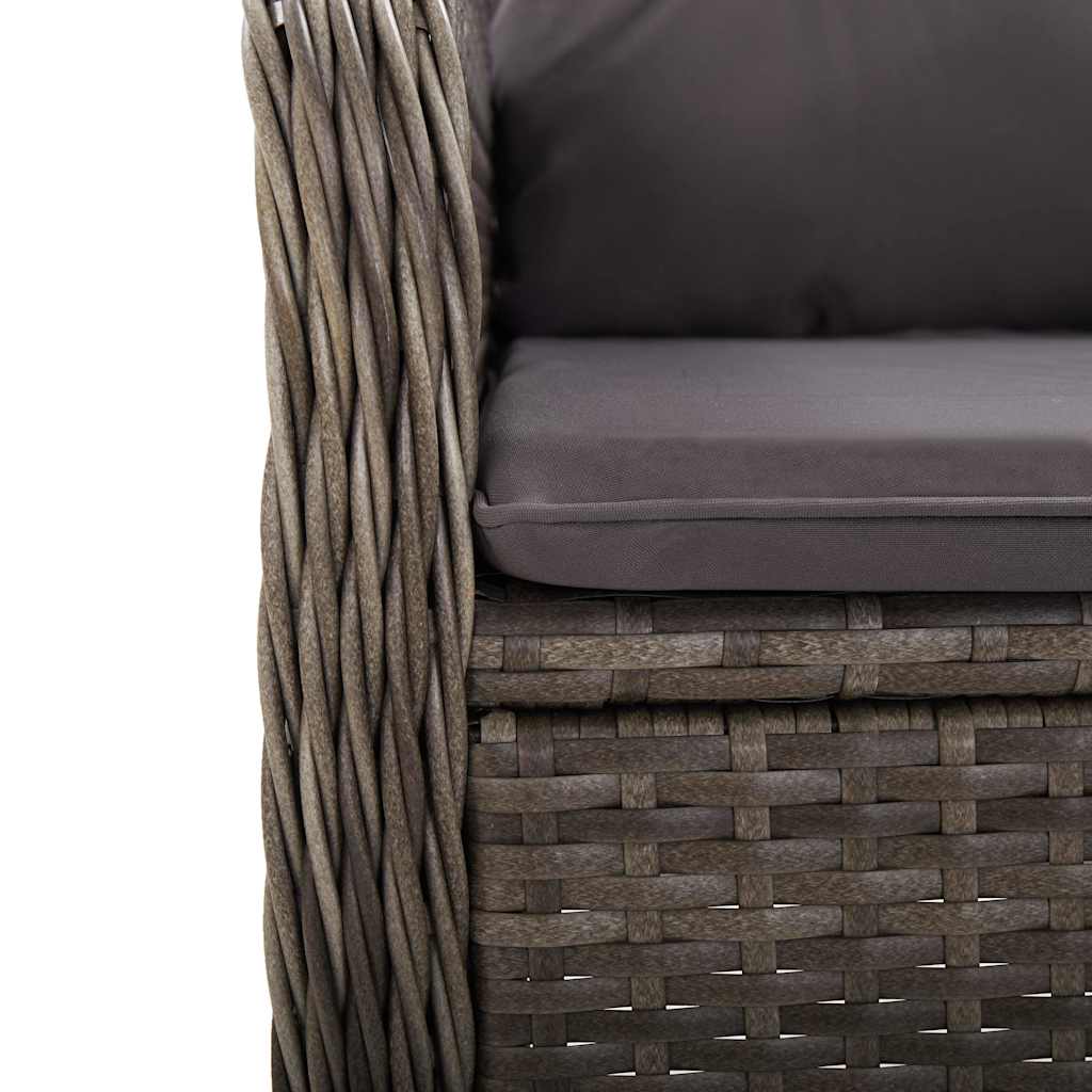 3 részes szürke polyrattan kerti bisztrószett 7