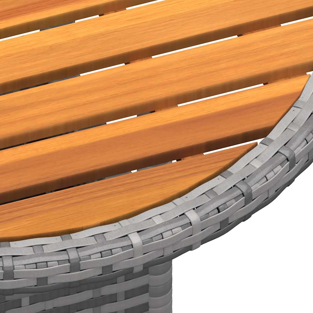 3 részes szürke polyrattan kerti bisztrószett 9