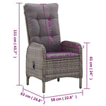 3 részes szürke polyrattan kerti bisztrószett 10