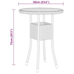 3 részes szürke polyrattan kerti bisztrószett 11
