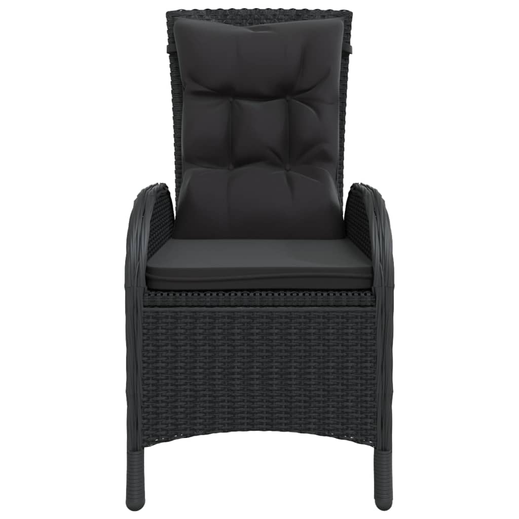 3 részes fekete polyrattan kerti bisztrószett 3