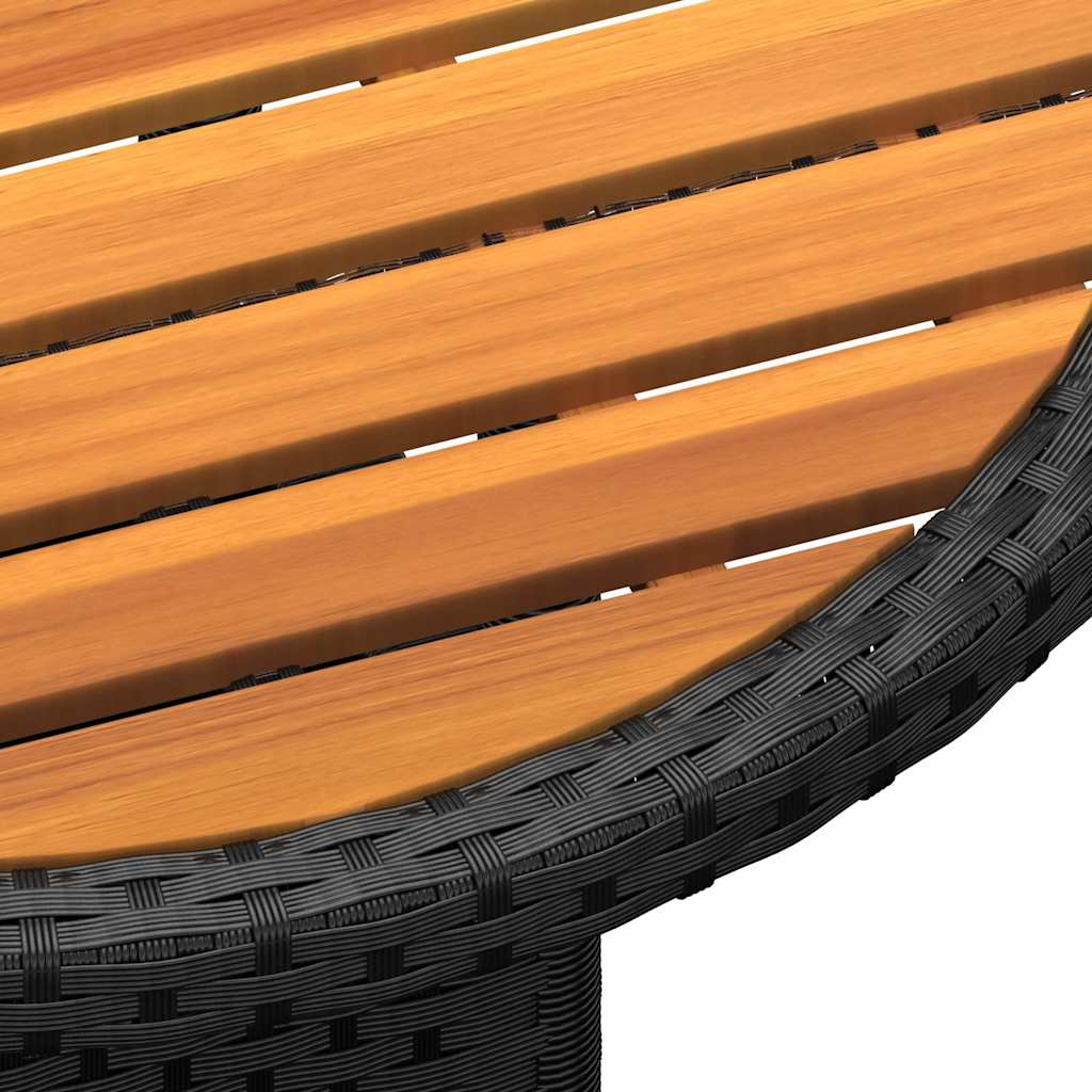 3 részes fekete polyrattan kerti bisztrószett 7