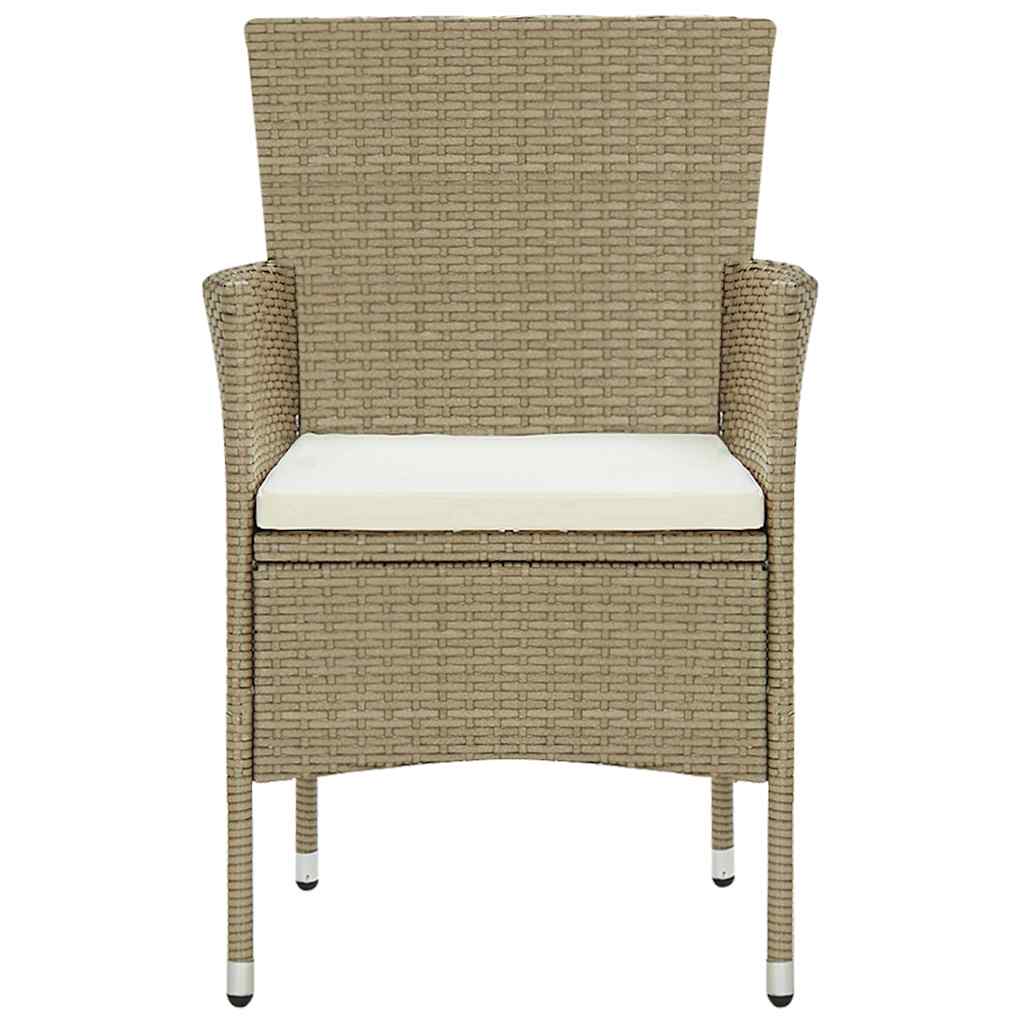 11 részes bézs kerti polyrattan étkezőgarnitúra 5