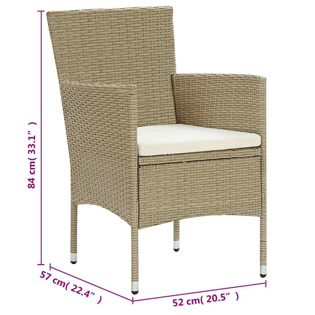 11 részes bézs kerti polyrattan étkezőgarnitúra 8