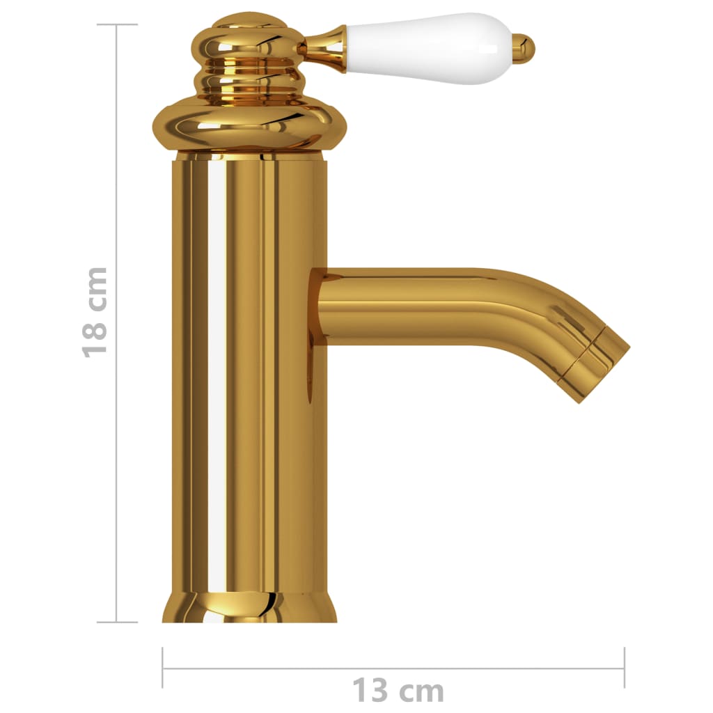 Aranyszínű fürdőszobai mosdócsaptelep 130 x 180 mm 5