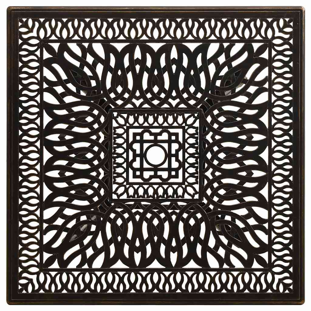 Bronzszínű öntött alumínium kerti asztal 90 x 90 x 73 cm 3