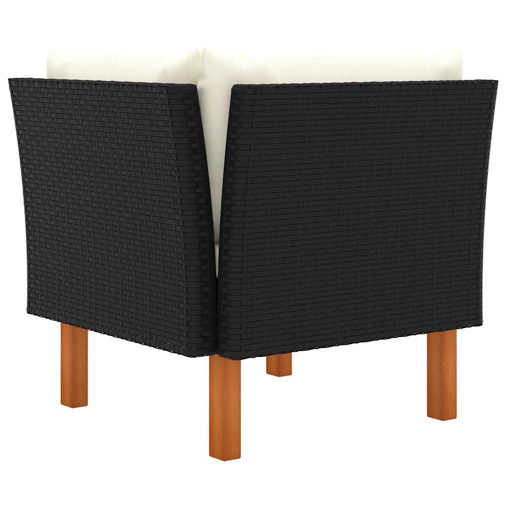 Polyrattan és tömör eukaliptuszfa sarokkanapé 3