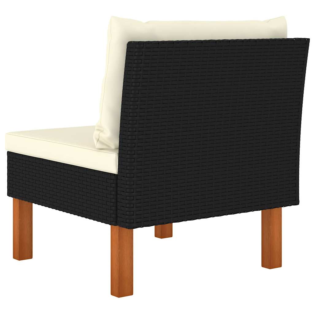 2 db polyrattan és tömör eukaliptuszfa középső kanapé 6