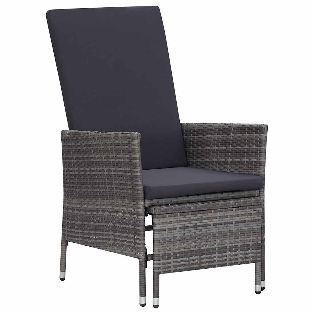 3 részes szürke polyrattan kerti ülőgarnitúra párnákkal 2