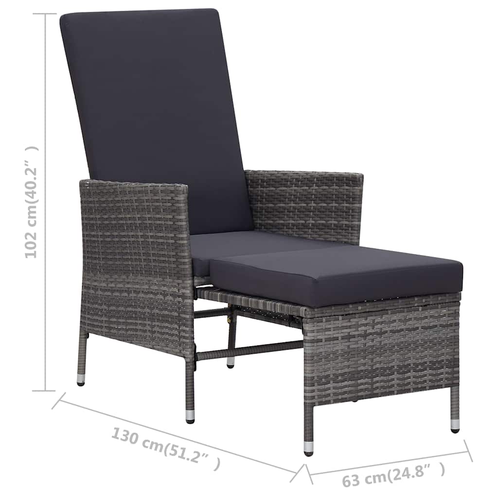3 részes szürke polyrattan kerti ülőgarnitúra párnákkal 11