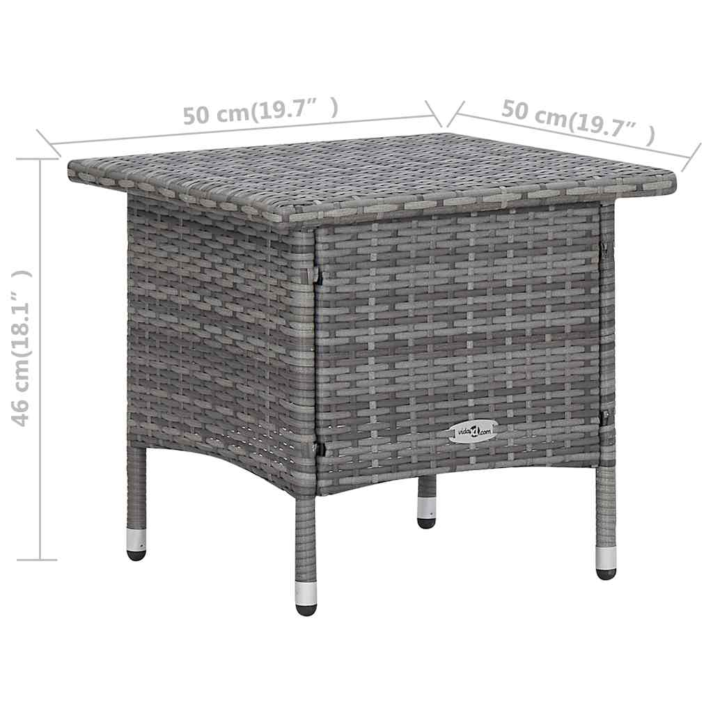 3 részes szürke polyrattan kerti ülőgarnitúra párnákkal 12