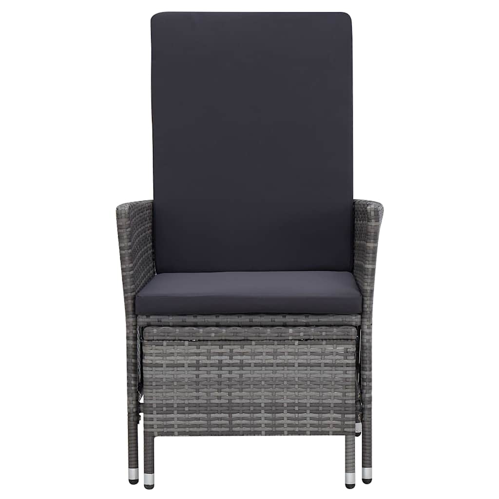3 részes szürke polyrattan kerti ülőgarnitúra párnákkal 4