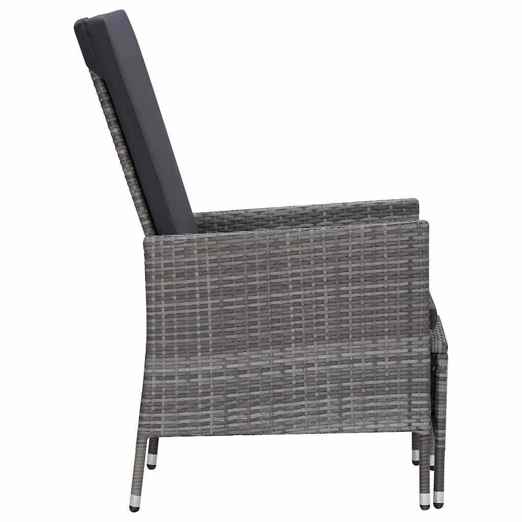 3 részes szürke polyrattan kerti ülőgarnitúra párnákkal 5