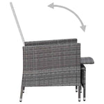 3 részes szürke polyrattan kerti ülőgarnitúra párnákkal 6