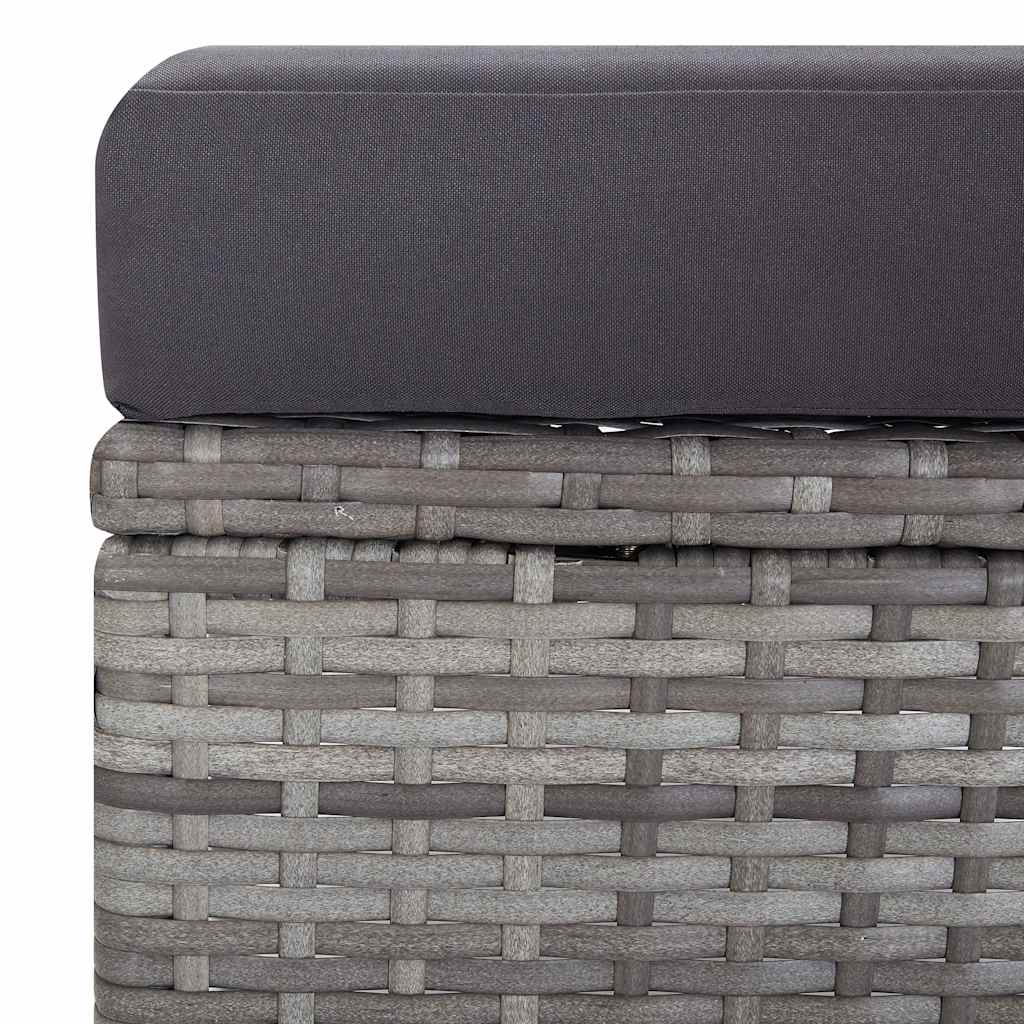 3 részes szürke polyrattan kerti ülőgarnitúra párnákkal 10