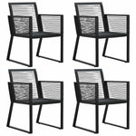 5 részes fekete PVC rattan kültéri étkezőgarnitúra 5