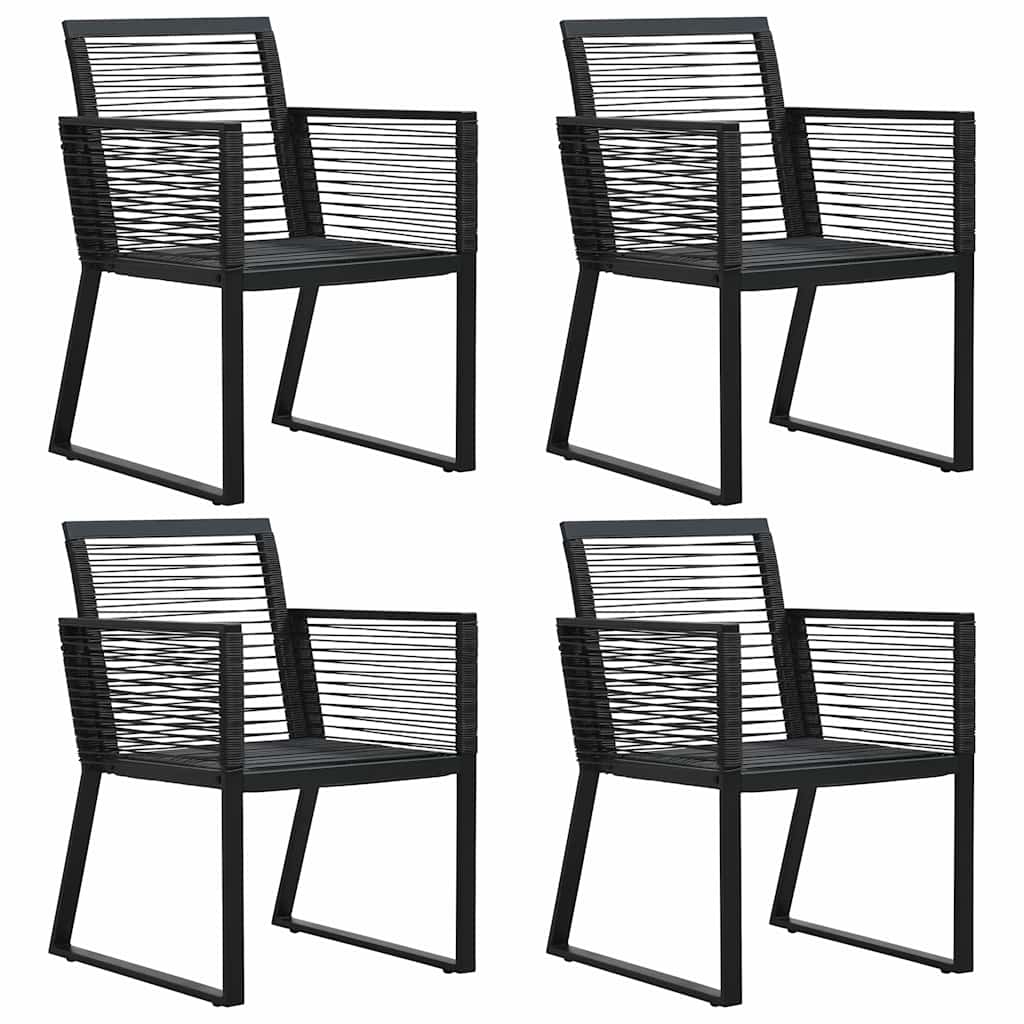 5 részes fekete PVC rattan kültéri étkezőgarnitúra 5