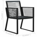 5 részes fekete PVC rattan kültéri étkezőgarnitúra 11