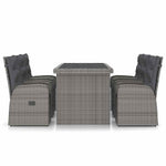 7 részes szürke polyrattan kültéri étkezőgarnitúra párnákkal 3