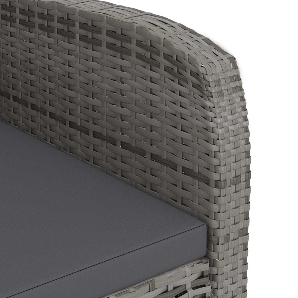 7 részes szürke polyrattan kültéri étkezőgarnitúra párnákkal 12