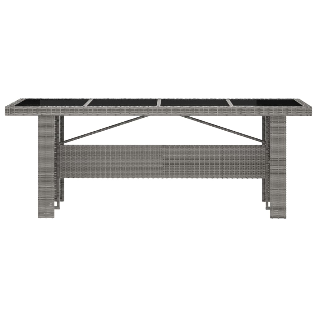 7 részes szürke polyrattan kültéri étkezőgarnitúra párnákkal 5