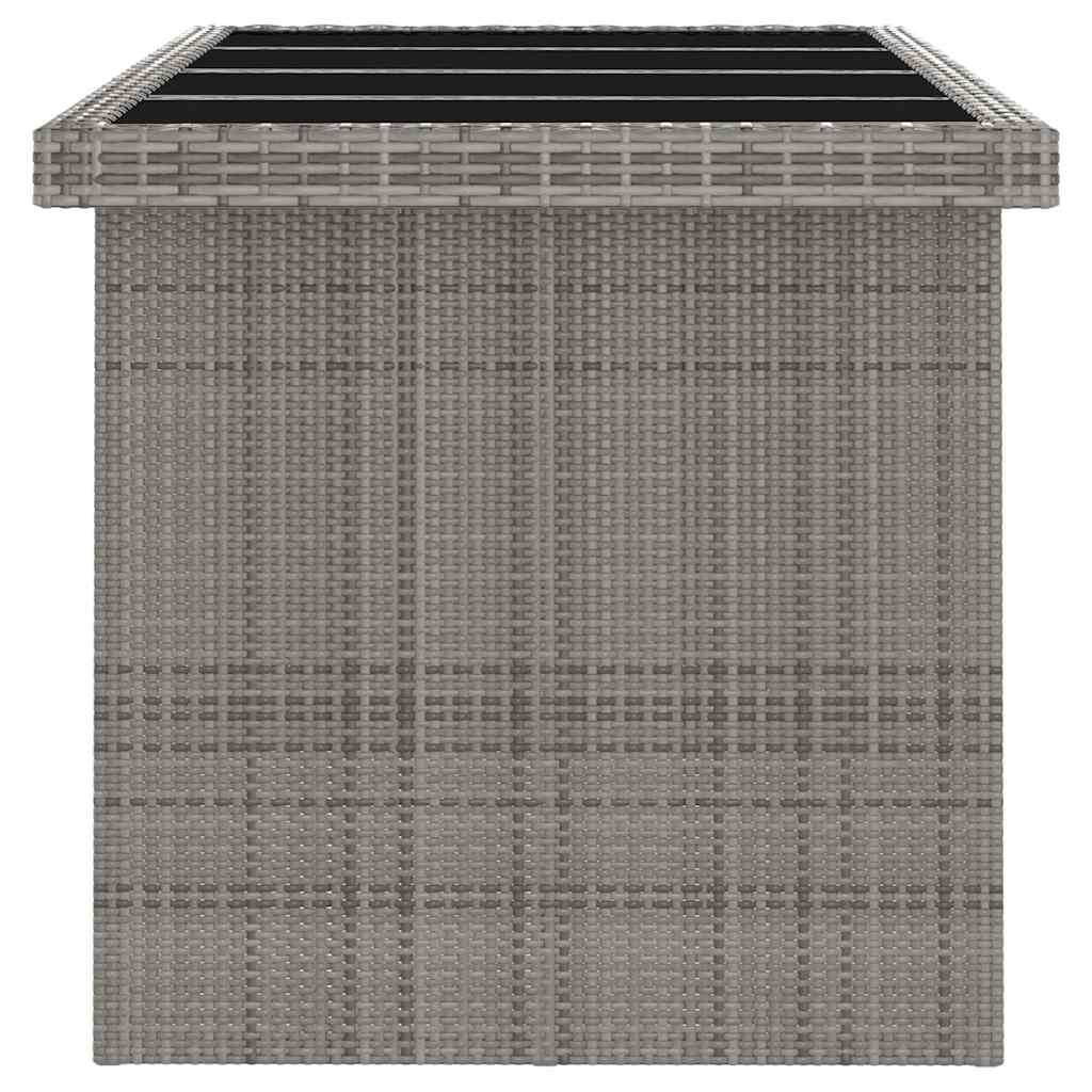 7 részes szürke polyrattan kültéri étkezőgarnitúra párnákkal 6