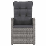7 részes szürke polyrattan kültéri étkezőgarnitúra párnákkal 9