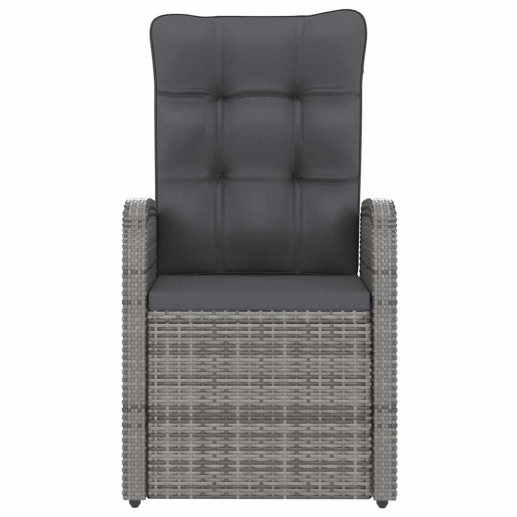 7 részes szürke polyrattan kültéri étkezőgarnitúra párnákkal 9
