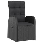 7 részes fekete polyrattan kültéri étkezőszett párnákkal 4