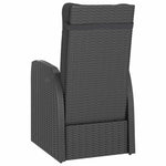 7 részes fekete polyrattan kültéri étkezőszett párnákkal 7