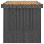7 részes fekete polyrattan kültéri étkezőszett párnákkal 11