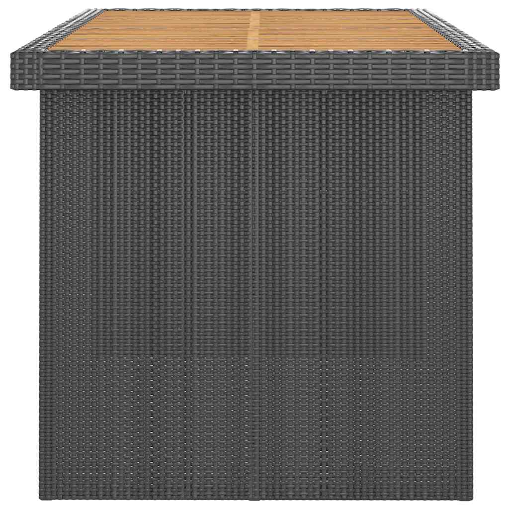 7 részes fekete polyrattan kültéri étkezőszett párnákkal 11