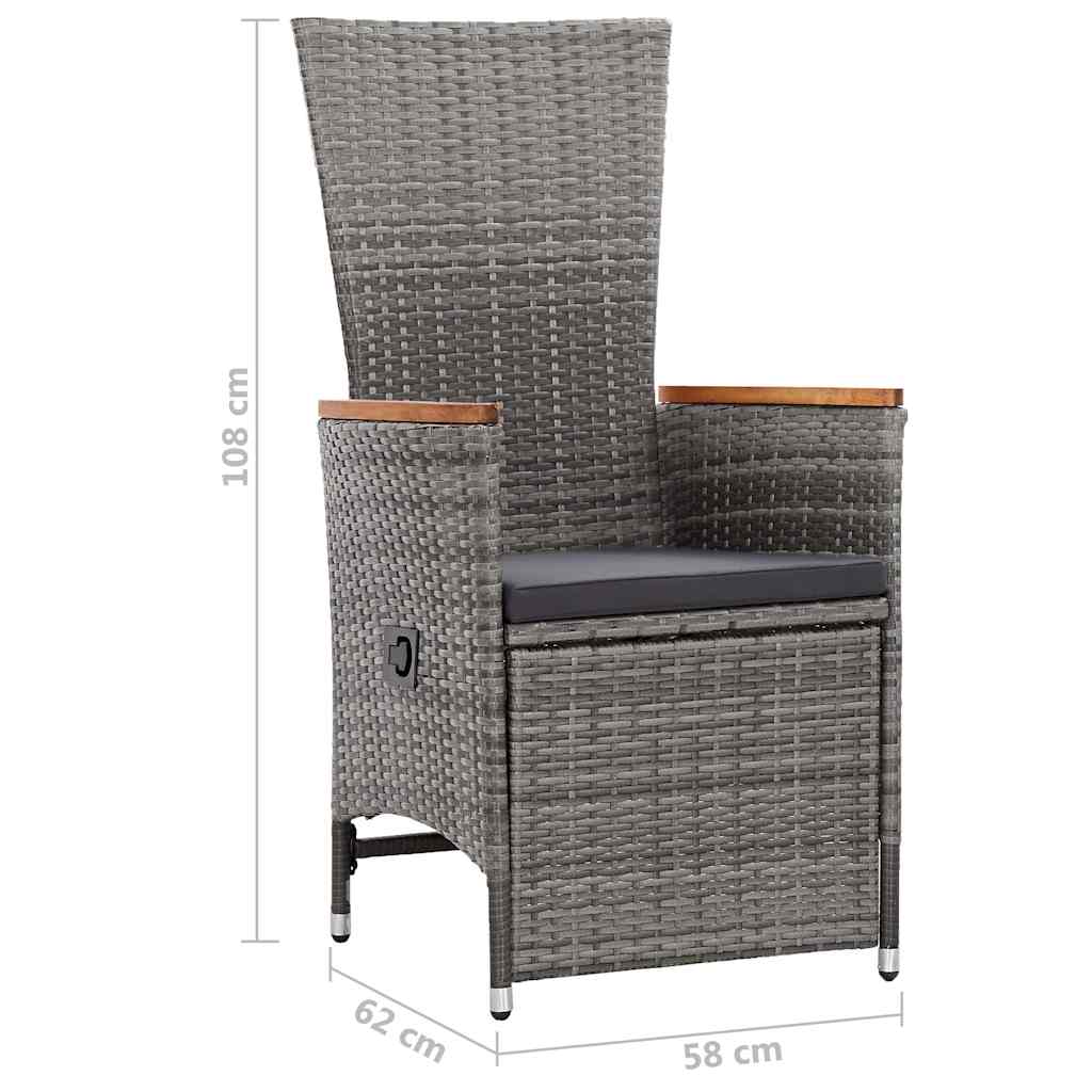 3 részes szürke polyrattan kerti ülőgarnitúra párnákkal 13