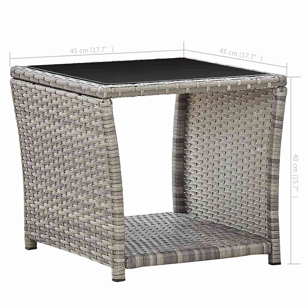 3 részes szürke polyrattan kerti ülőgarnitúra párnákkal 14