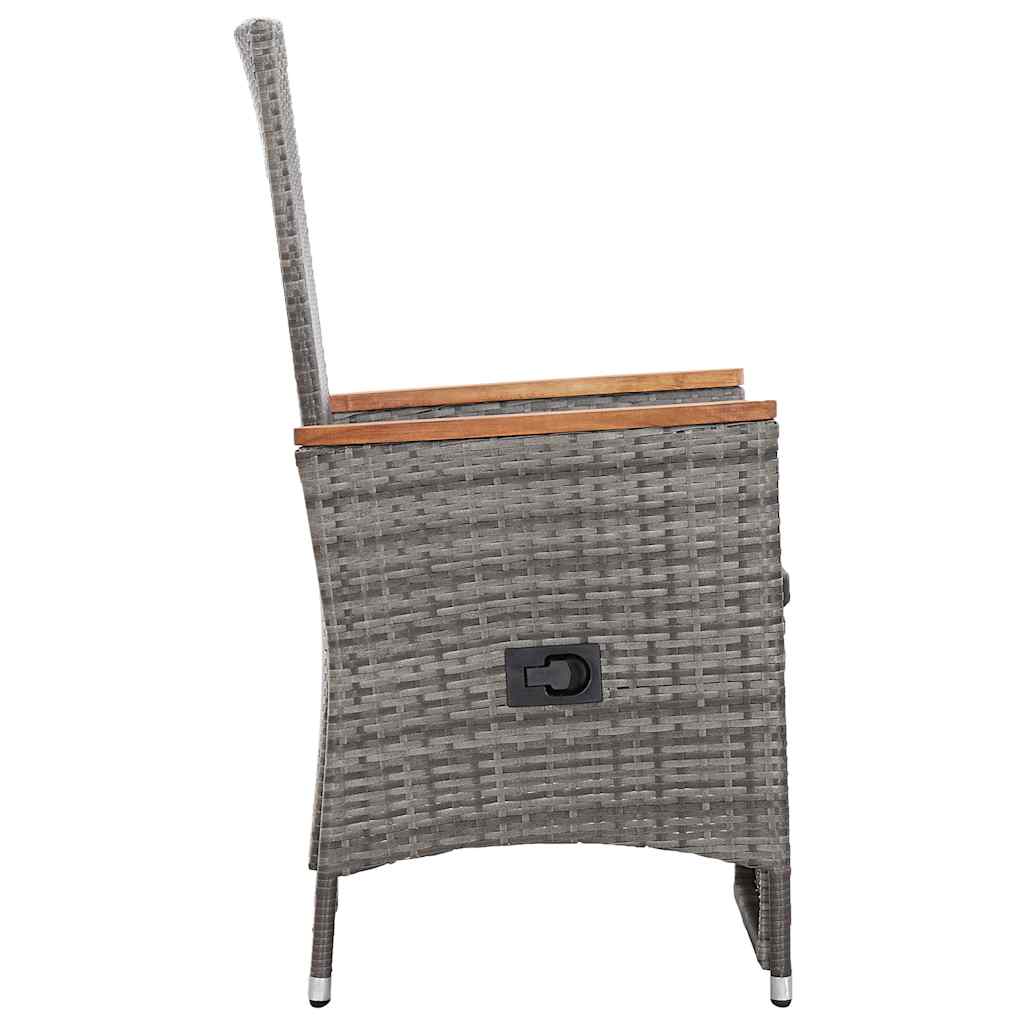 3 részes szürke polyrattan kerti ülőgarnitúra párnákkal 5