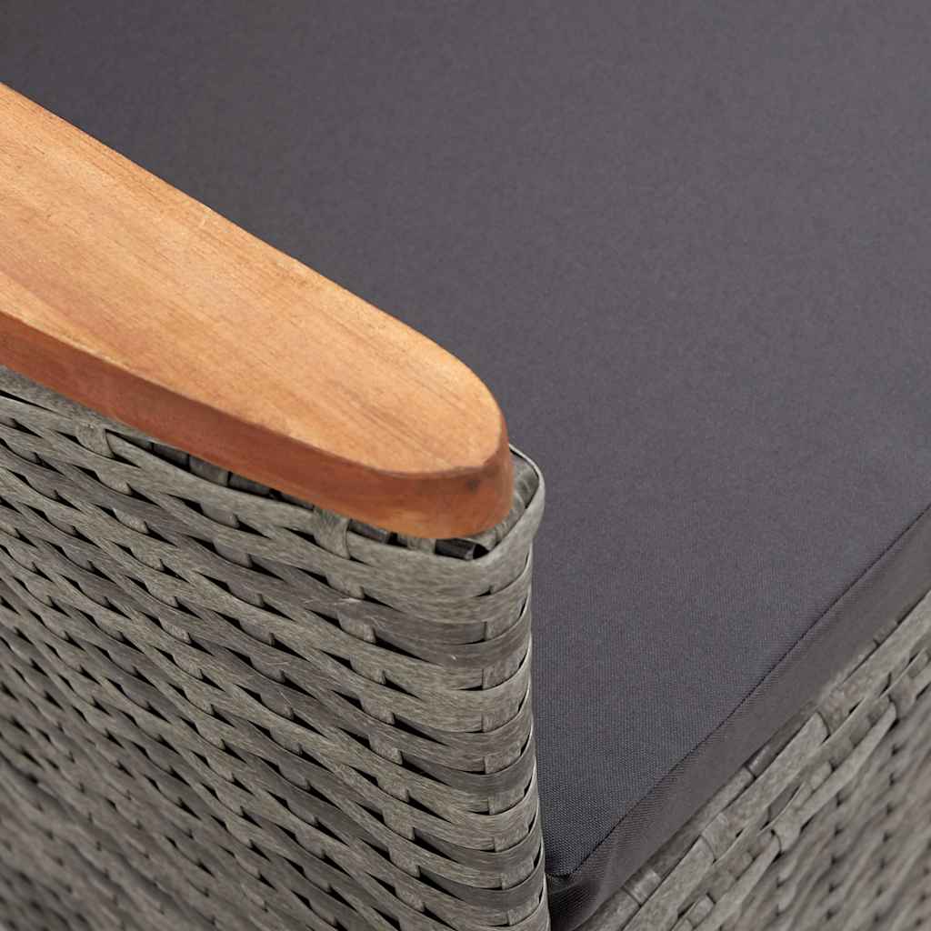 3 részes szürke polyrattan kerti ülőgarnitúra párnákkal 8