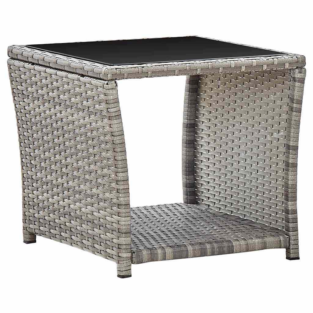 3 részes szürke polyrattan kerti ülőgarnitúra párnákkal 9