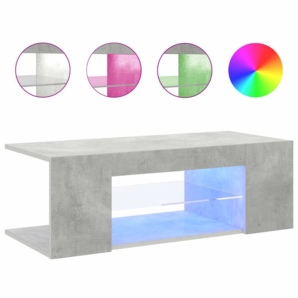 Betonszürke TV-szekrény LED lámpákkal 90 x 39 x 30 cm 8