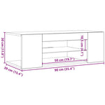 Betonszürke TV-szekrény LED lámpákkal 90 x 39 x 30 cm 11