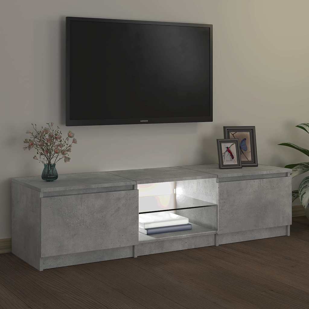 Szürke TV-szekrény LED-világítással 140 x 40 x 36 cm 4