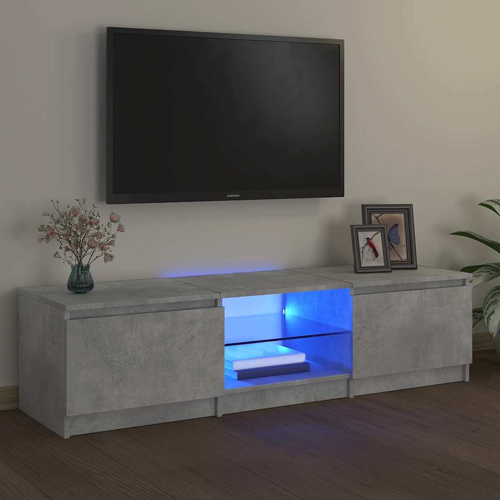 Szürke TV-szekrény LED-világítással 140 x 40 x 36 cm 6